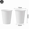 Ten white paper cups with a 7.5cm height and 5.2cm diameter.