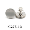 Silver adjustable button pin with a round top and a cylindrical post.