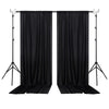 Elegant black curtain panel hanging on a rod for party backdrops and events