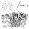 A set of 50 universal sewing machine needles shown individually and in bulk.