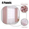 A set of four window panels including two sheer pink curtains and two blackout pink curtains.