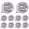 Set of embroidered letter slogan applique patches featuring the text Shhh I'm Introverting