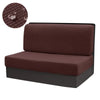 A dark brown water repellent stretch sofa and chair cover with a textured fabric detail.