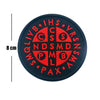 A round black embroidered patch featuring red letters spelling out IHS VRS and other military symbols.