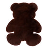 A dark brown plush bear-shaped non-slip area rug.