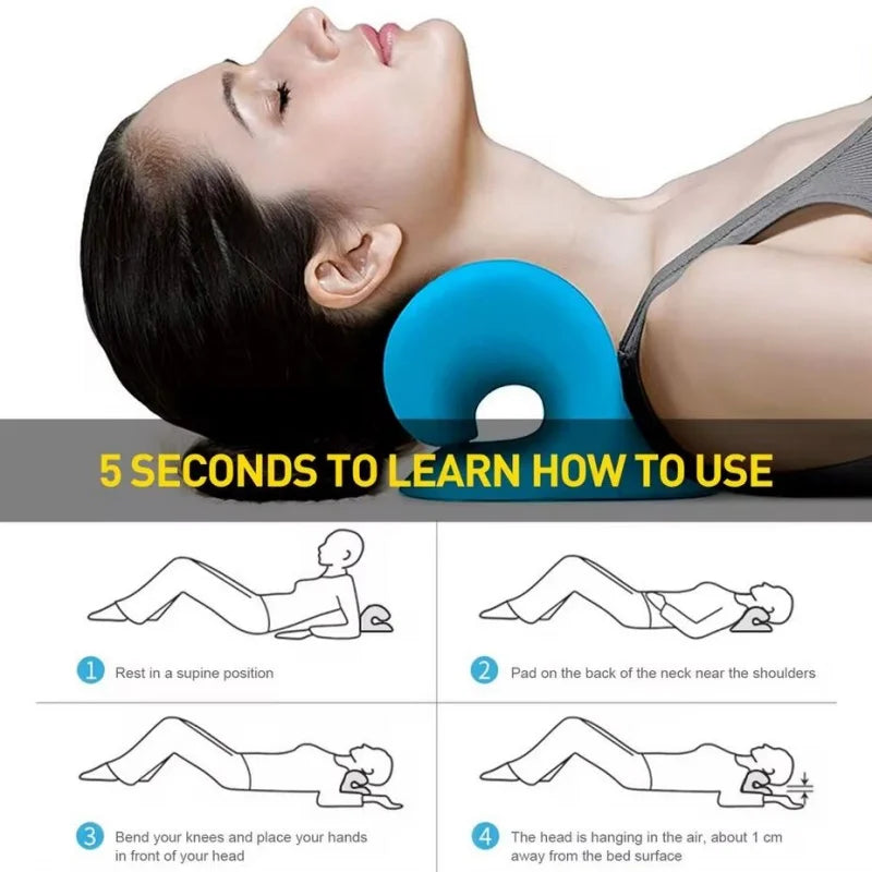 Demonstration showing how to use a natural bamboo neck stretcher for relaxation.