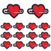 Set of red heart embroidered letter slogan applique patches for DIY clothing