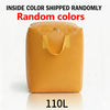 A tan storage bag with yellow handles is shown against a white background.