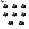 Eight black self-adhesive curtain rod clips for window and wall installation