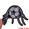 Black and white embroidered soccer ball hand patch with five fingers
