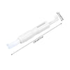A white 2-in-1 automatic needle threader and inserter tool with a 0.4 inch/1cm tip.