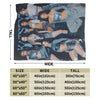 A dark gray fleece throw blanket featuring a collage of female K-Pop idols in various poses.