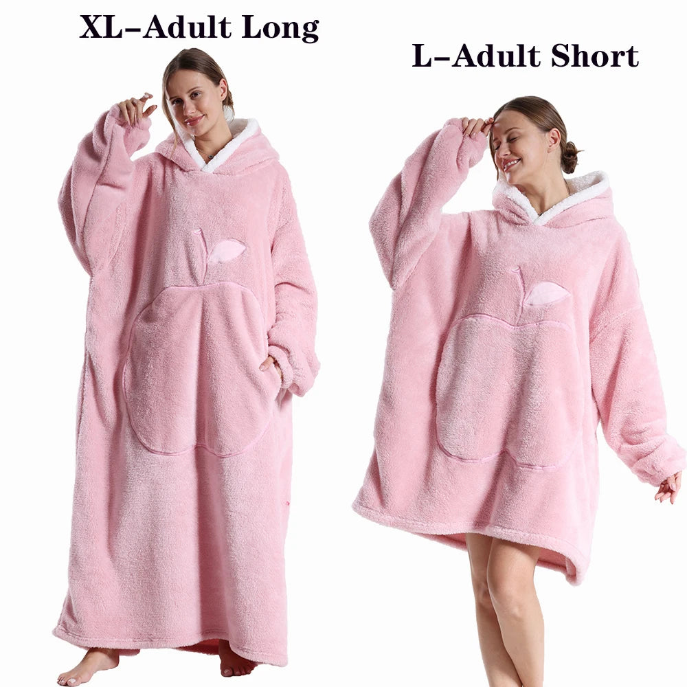 Ultra-Soft Plush Fleece Blanket Hoodie for Adults and Men