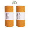 Two spools of yellow hollow cotton yarn for DIY crafting