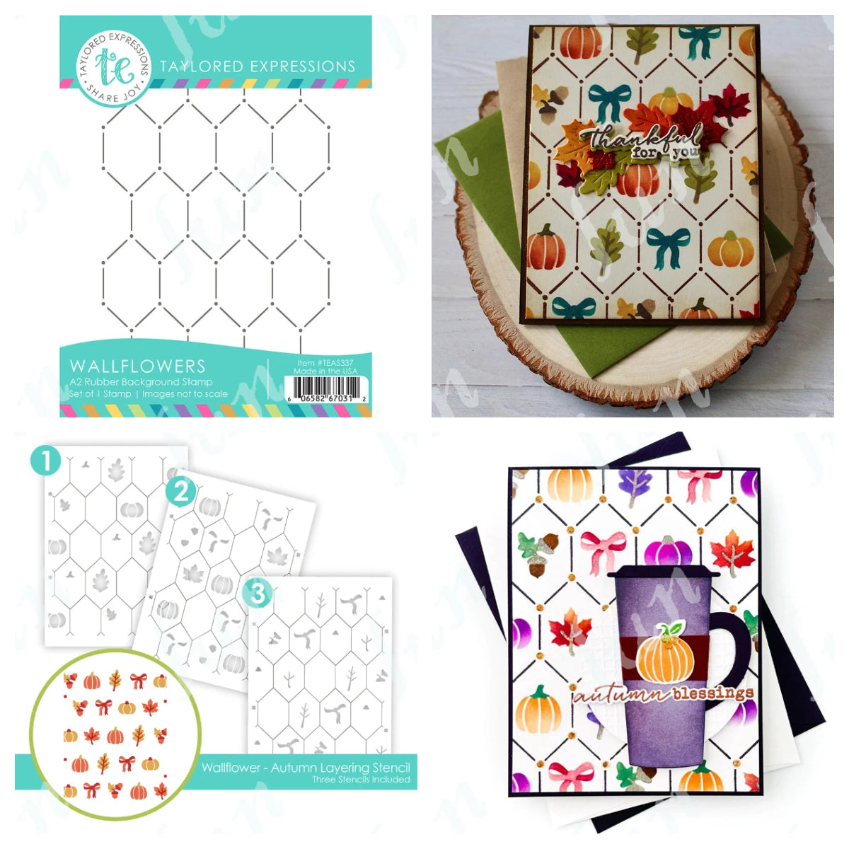 A set of three Halloween layering stencils and metal cutting dies for DIY scrapbooking featuring autumn themes.