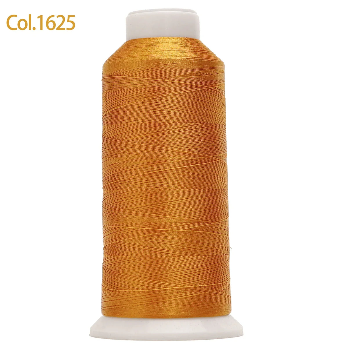 A spool of gold-colored embroidery thread labeled Col.1625