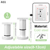 A set of cold steel adjustable furniture support legs with a 12cm height and 4 screws.
