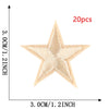 A single beige five-pointed star embroidery patch is shown against a measurement scale.