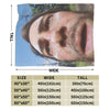 A rectangular print featuring a close-up of a man's face with a beard and mustache, displayed alongside size options.