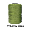 A spool of 1.5mm Army Green ice silk crochet yarn measuring 200 meters for crafting.