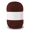 A ball of dark brown, 4ply soft milk cotton knitting yarn.