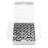 A white box containing 144 pieces of high-quality polyester embroidery bobbin thread.