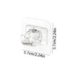 Clear self-adhesive curtain rod clips for windows and walls, shown in a rectangular package.