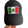Black tactical cap with a embroidered patch featuring the Mexican flag and an eagle.