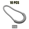A gray U-shaped zipper pull strap is shown against a white background.