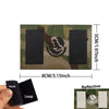 A rectangular tactical patch featuring a Mexican flag eagle design on a camouflage background with hook and loop attachments.