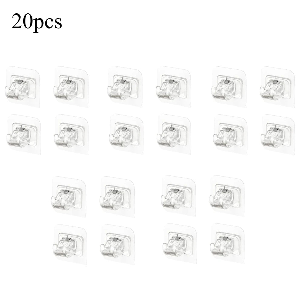 20 pieces of self-adhesive curtain rod clips for window and wall installation