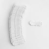A stack of 50 PU leather embossed tags for handmade crafting in white.