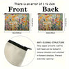 A pair of floral canvas cosmetic bags shown from the front and back, highlighting an anti-sliding structure.