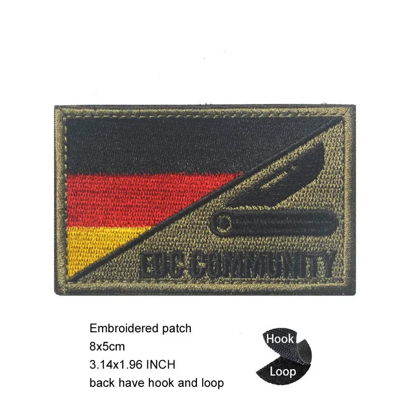 Embroidered patch featuring the German flag design with the text EUC COMMUNITY