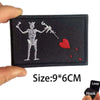 Blackbeard skull pirate flag embroidered patch with hook and loop backing