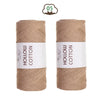 Two spools of light beige hollow cotton yarn for crafting