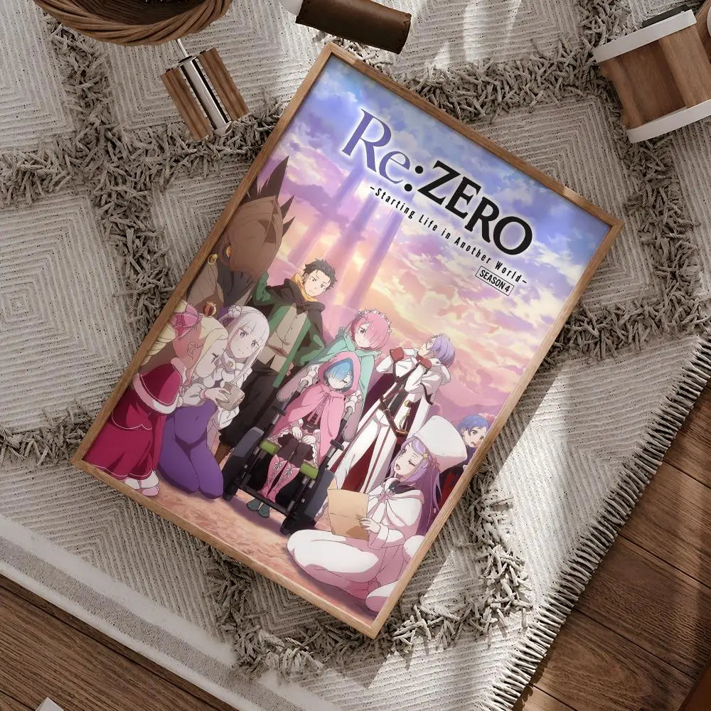 Anime Re:Zero Starting Life in Another World Season 4 poster framed as wall decor