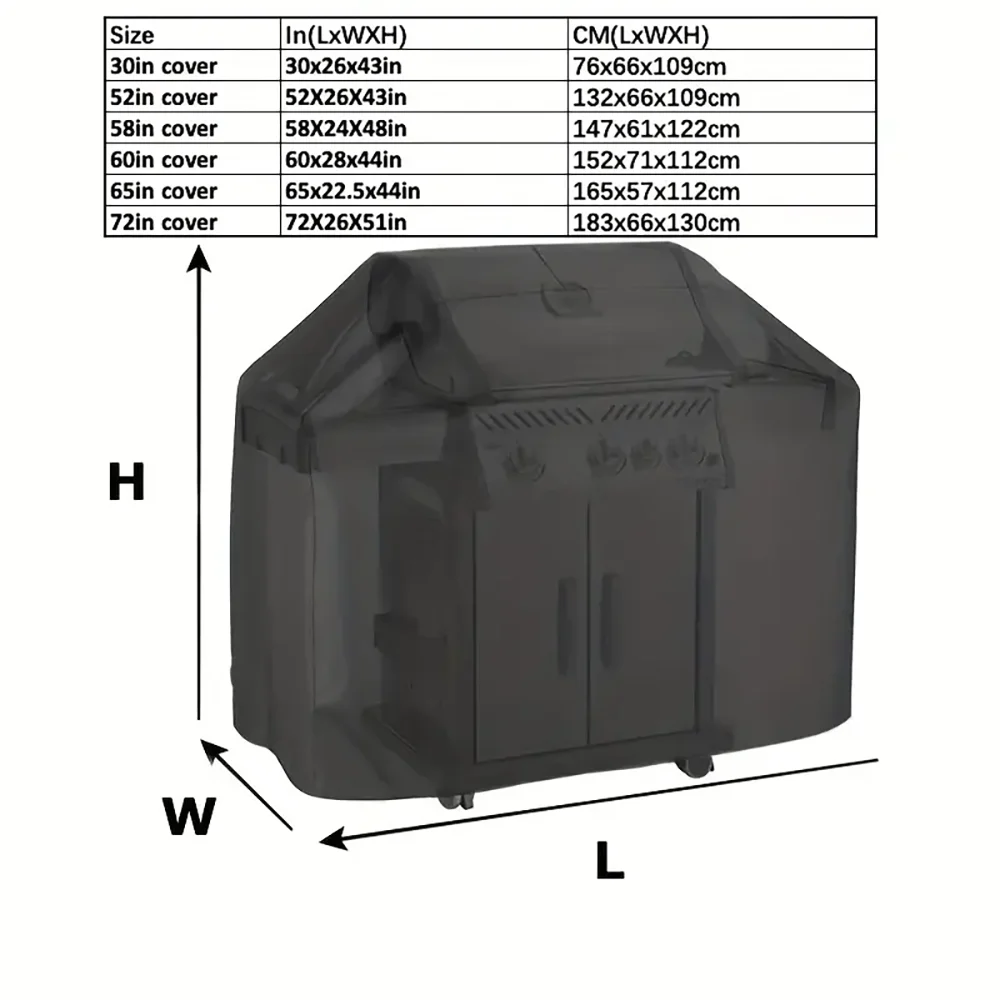 A dark gray heavy-duty BBQ grill cover shown from the top view.