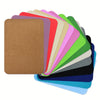 A stack of colorful fabric iron-on patches in various shades of pink, red, green, and brown.