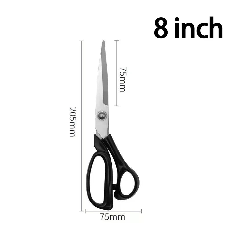A pair of professional heavy duty fabric scissors with an 8 inch blade and 75mm handles.