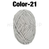 A ball of light gray soft velvet chenille yarn for crafting.