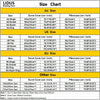 A chart detailing the size conversions for LIDUS bedding products including AU US and EU sizes.