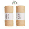 Two spools of natural beige hollow cotton yarn for DIY crafting