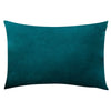 A dark teal velvet throw pillow cover with a soft texture.