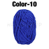 A ball of vibrant royal blue Color-10 chenille yarn for crafting.