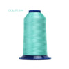 A spool of teal polyester embroidery thread labeled COL.P1594 with a blue cap.