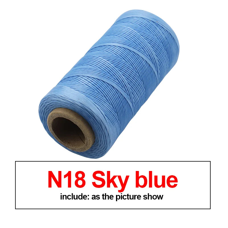 Roll of N18 Sky blue waxed thread for leather and crafting