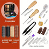 A kit for leather crafting including a storage bag, solid wood awls, and sewing needles.