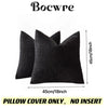 Black linen textured throw pillow cover shown flat