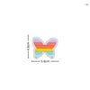 A set of ten embroidered cartoon patches featuring a rainbow design in pink, yellow, and blue colors.
